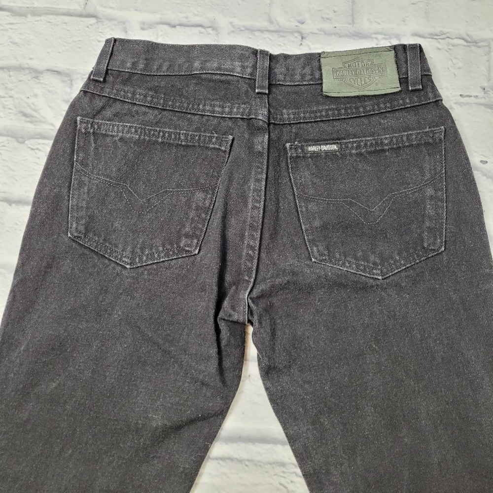 Harley Davidson Black 100% Cotton Bootcut Jeans size 4 Long - Picture 5 of 16